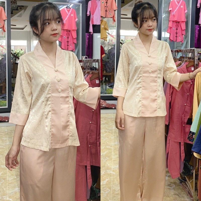 ĐỒ LAM ĐI CHÙA Bà Lai Lụa - Xanh Ngọc,Size L 60 kí trở lại