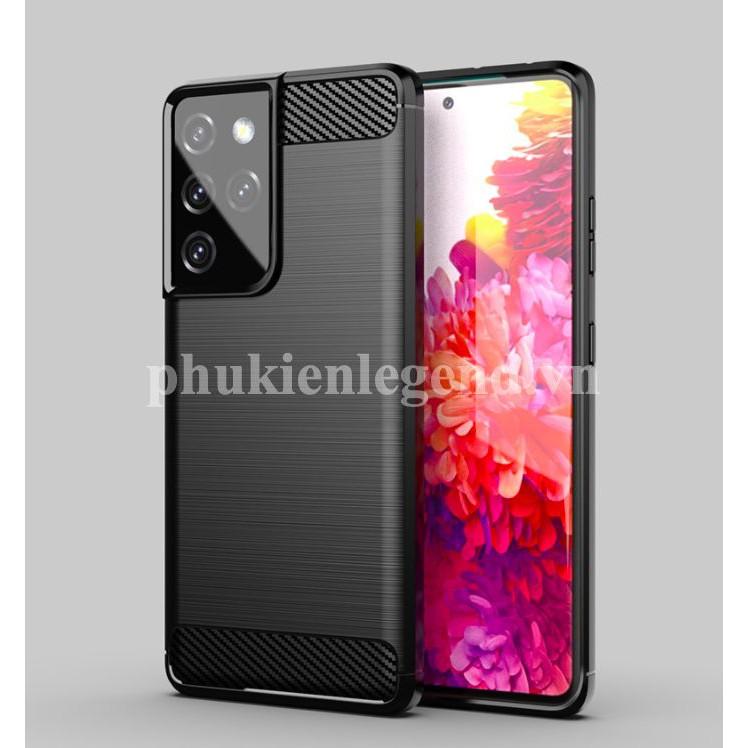 Ốp lưng chống sốc Vân Sợi Carbon cho Samsung Galaxy S21 Ultra