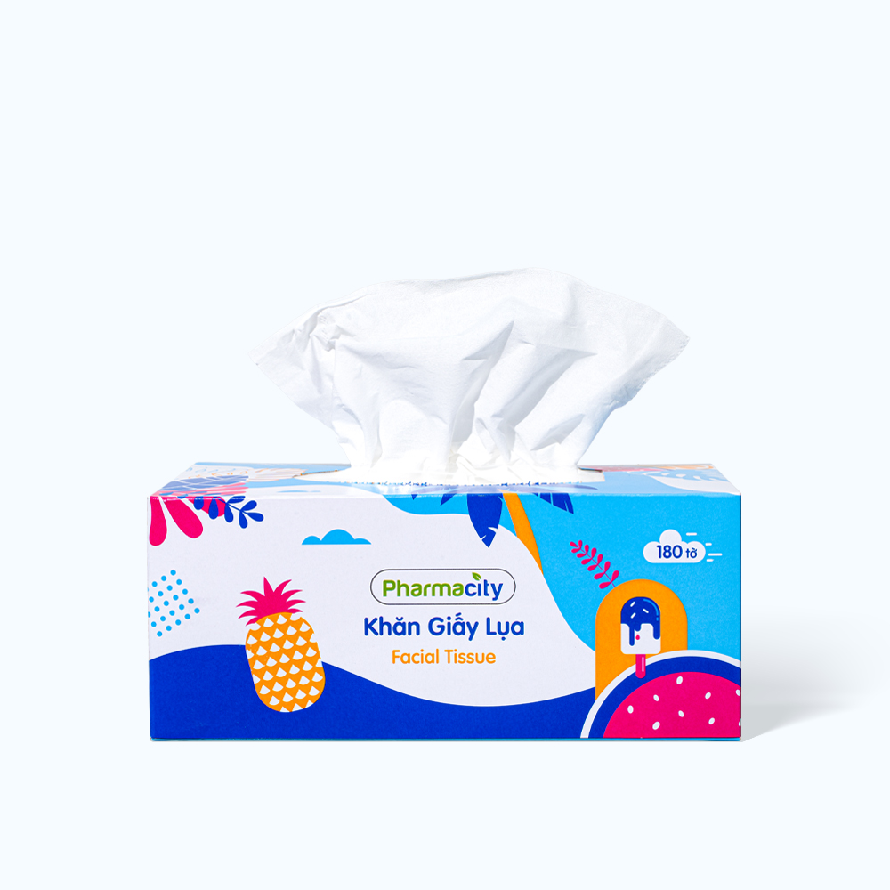 Khăn giấy Pharmacity Tropical Summer (Hộp 180 tờ)