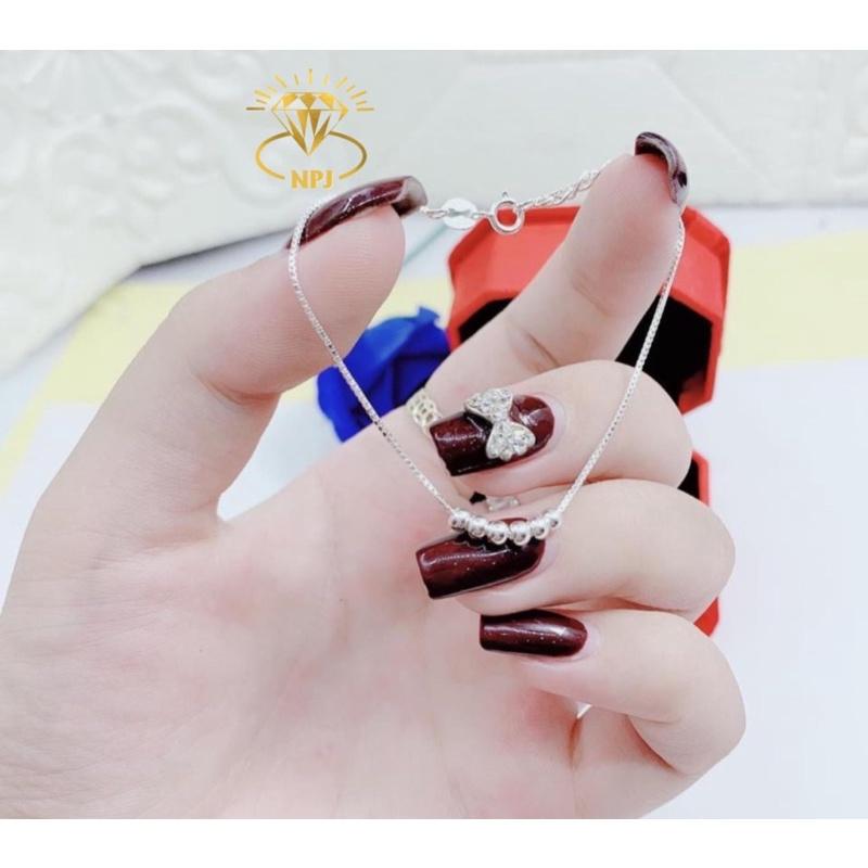 Lắc tay bạc bi đơn giản giá rẻ ️ Siêu đẹp ️ cho nữ ,chuẩn Bạc Ta- Bạc Npj