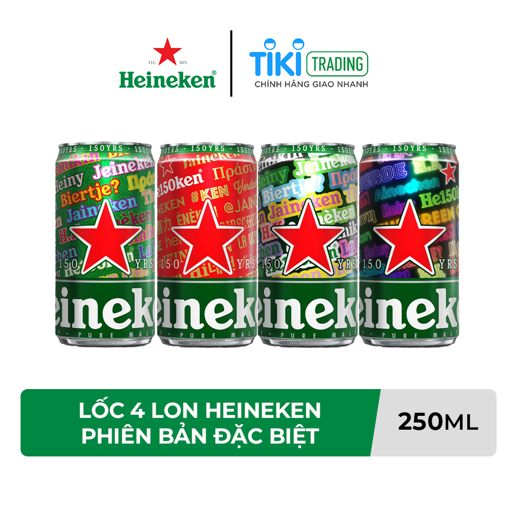 Lốc 4 Lon Heineken Phiên Bản Giới Hạn 250ml/Lon