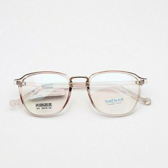 Gọng kính cận vuông nam nữ THIÊN HÀ OPTICAL chất liệu nhựa dẻo nhẹ unisex phong cách Hàn Quốc TH613 nhiều màu dễ đeo