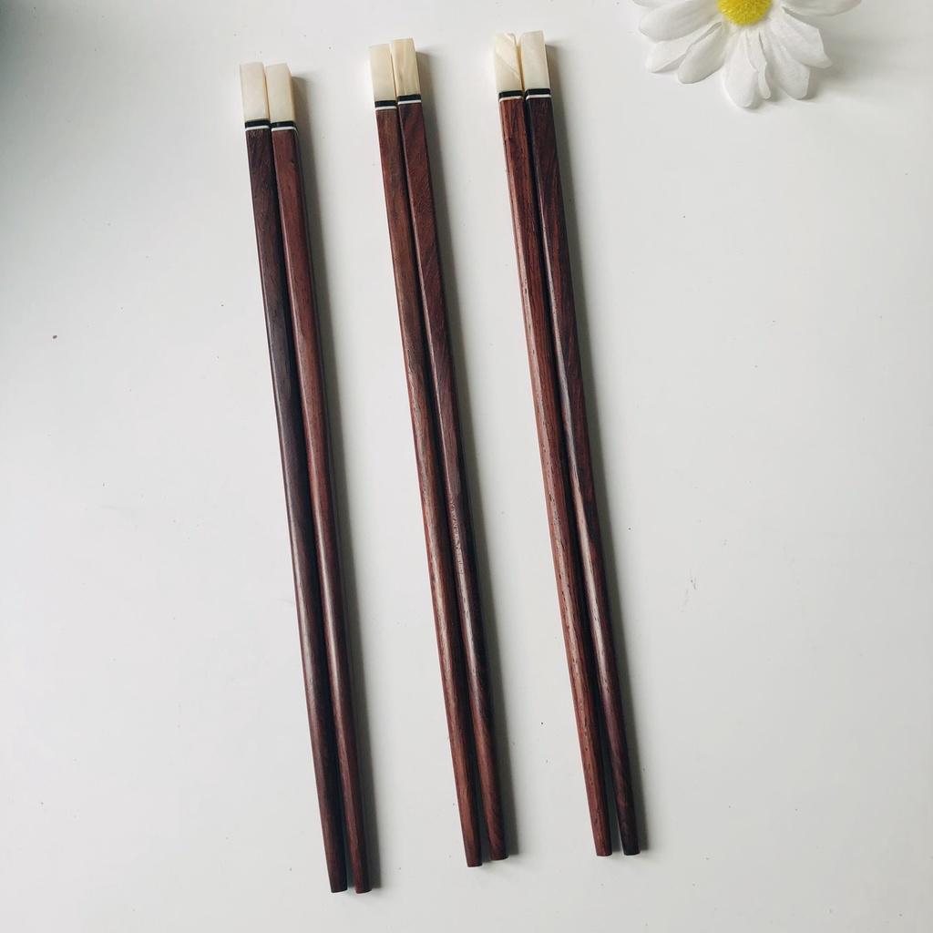 Đũa Gỗ Trắc Đỏ 25cm Cán Khảm Trai Trắng,Đũa Phong Cách Nhật Bản, Phụ Kiện Nhà Bếp, Chụp Ảnh Decor