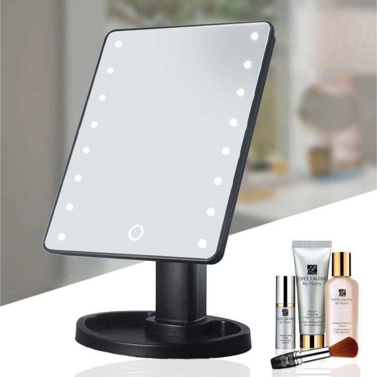 Gương Trang Điểm Xoay 360 Độ Có 16 Đèn led Cảm Ứng Thông Minh