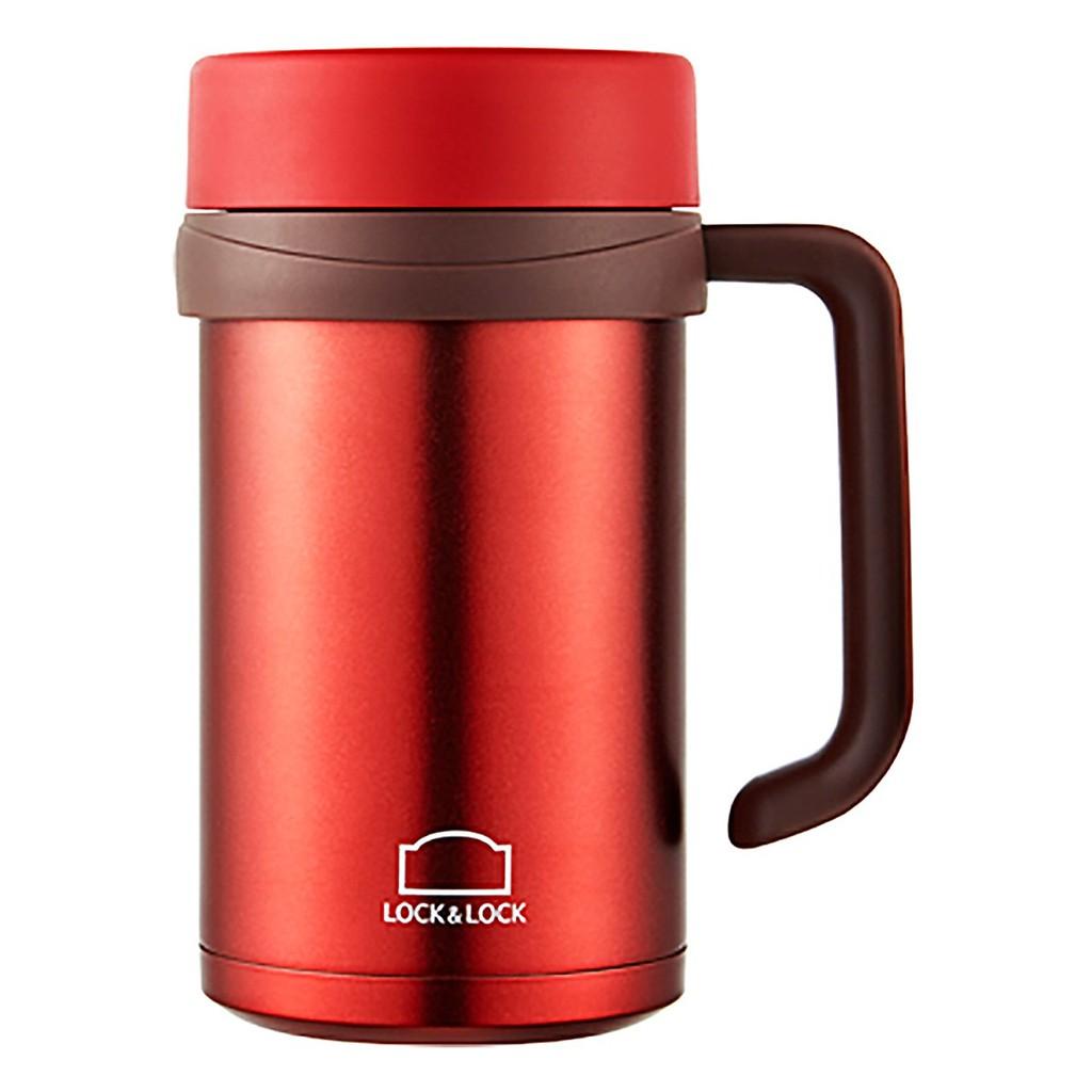 Ly giữ nhiệt Lock&Lock 500ml có tay cầm New Basic Table LHC4026 - Hàng chính hãng, miệng ly rộng - Hapos