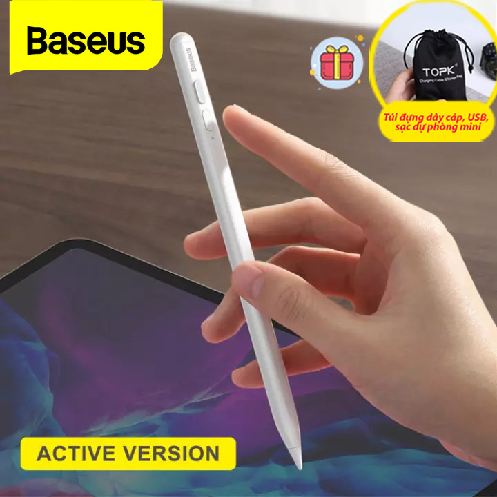 (Tặng kèm túi đựng TOPK) Bút Cảm Ứng Điện Dung Smooth Baseus Cảm Ứng Màn Hình Cho Ipad Pro Air Cho Apple iPad Pencil 2-Hàng chính hãng