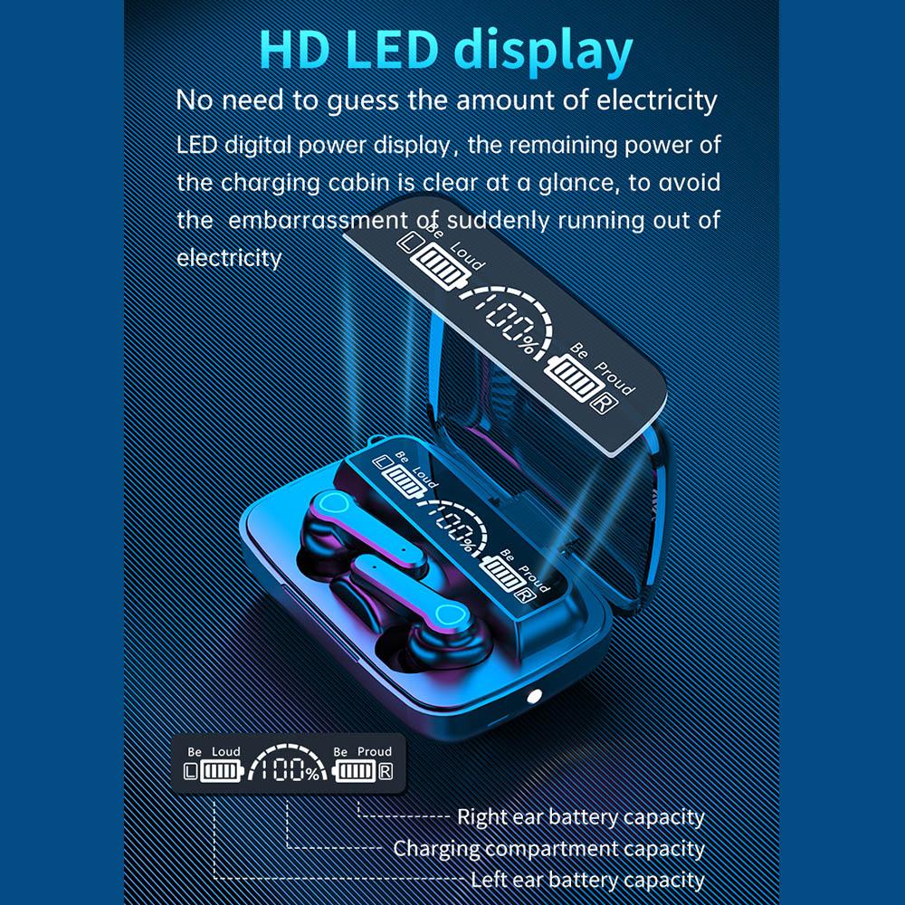 M19 TWS BT5.1 Wireless Earphones 3D Touch Control LED Digital Display IPX7 Waterproof CVC 8.0 Noise Reduction Earbuds