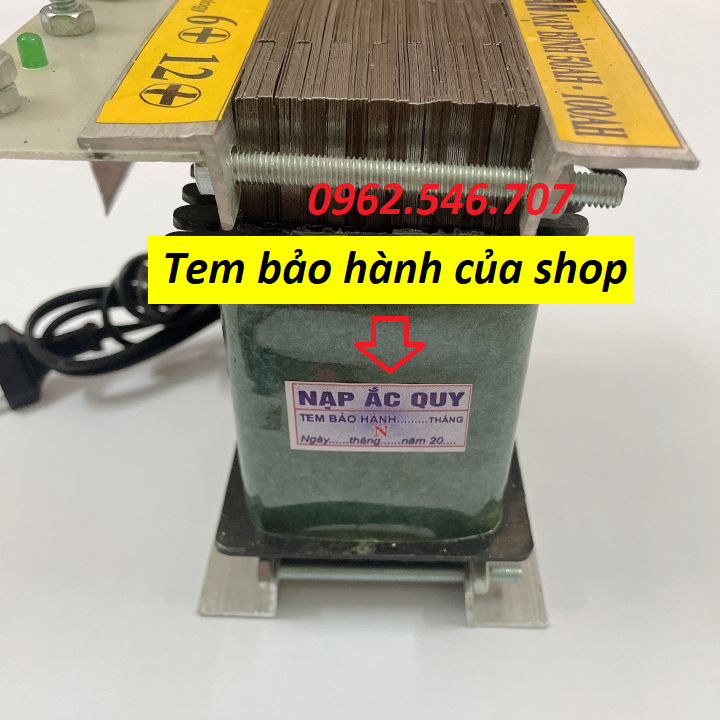 Sạc bình ắc quy 50A-100A - cục nạp bình ắc quy 12V tặng kèm 1 đôi kẹp bình