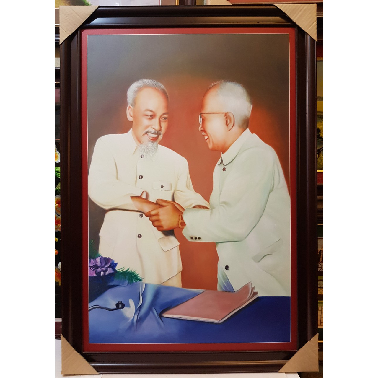 TRANH IN DẦU CAO CẤP -BÁC HỒ & BÁC TÔN