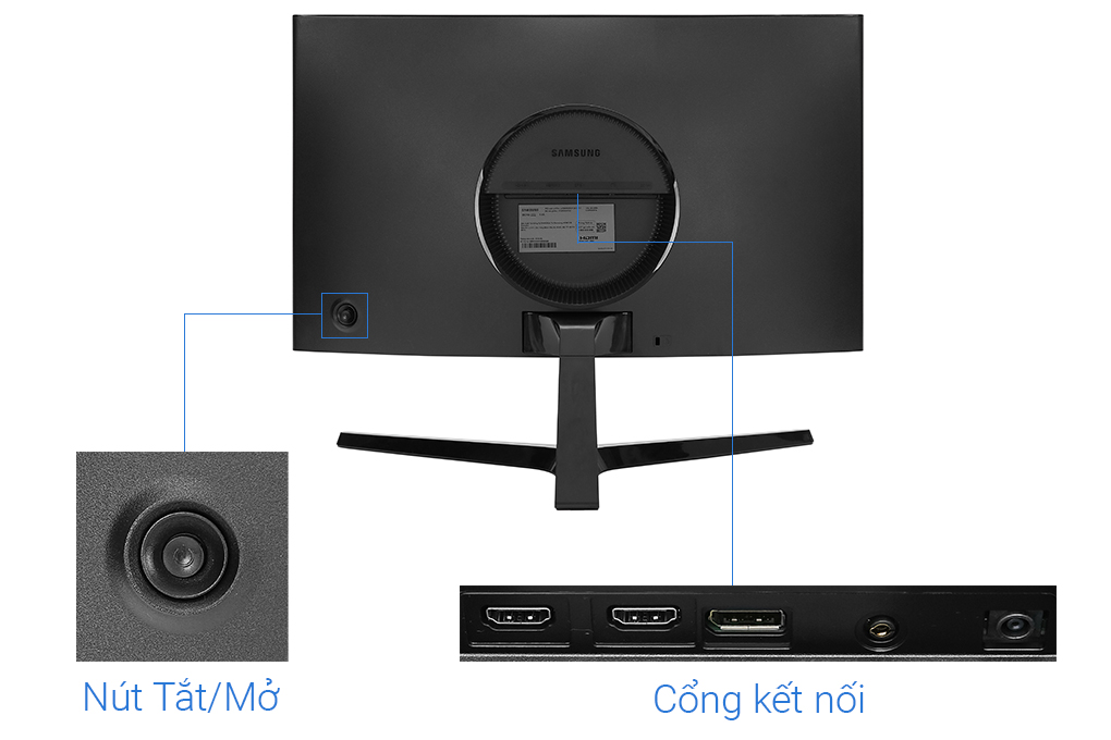 Samsung LCD Gaming LC24RG50FQEXXV/24&quot;F/4ms/144Hz/250cd2/HDMI cable/Đen - Hàng chính hãng