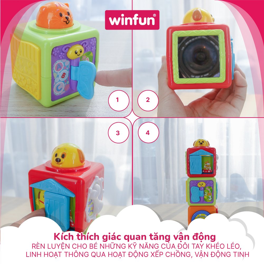 Hộp đồ chơi xếp hình thú cưng Winfun 0613 - đồ chơi phát triển tư duy logic và hình ảnh cho bé