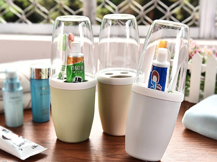 Hộp Đựng Bàn Chải Kem Đánh Răng Kèm Ly Chống Khuẩn 2 Trong 1