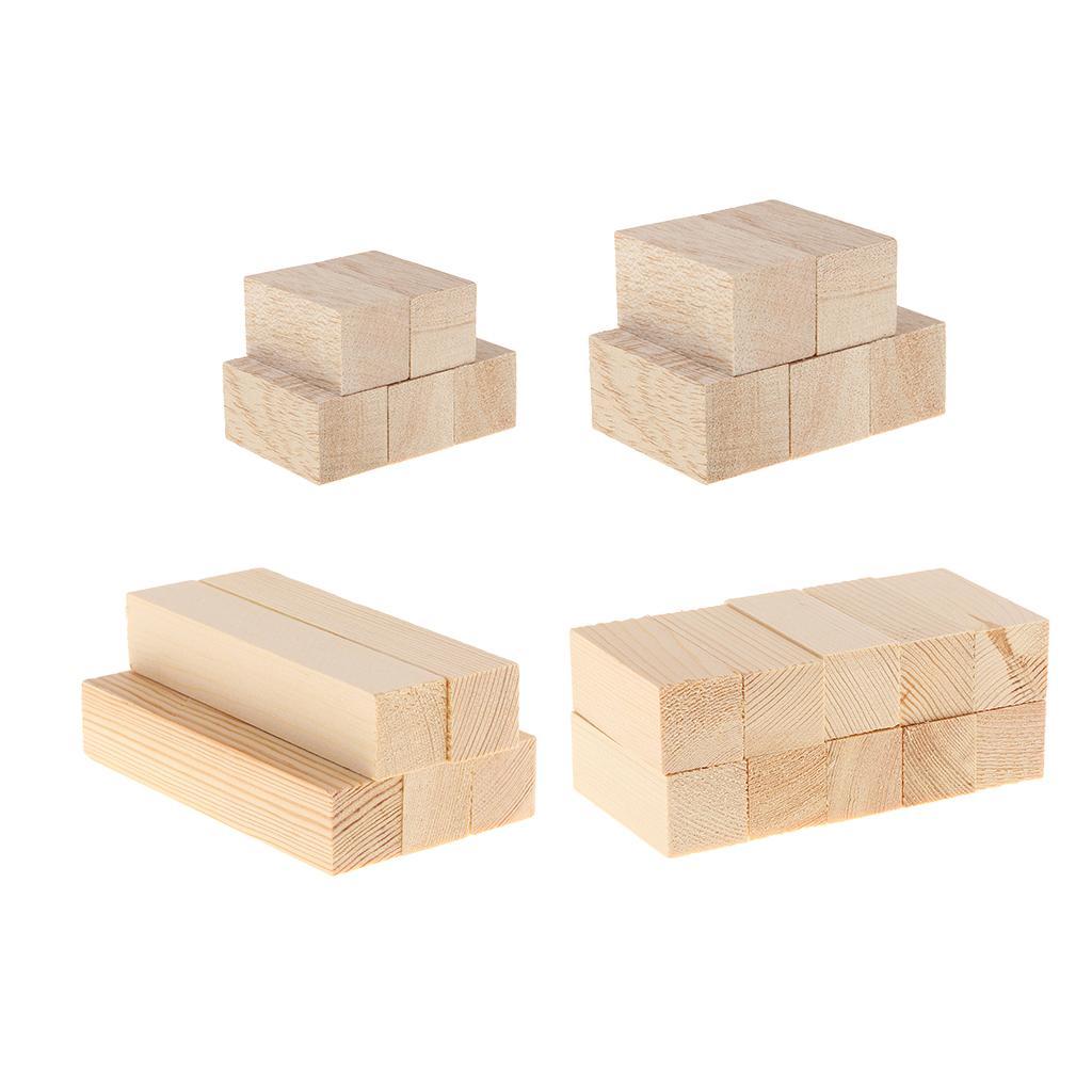 25 Pieces Handmade Mini Cube Wooden Blocks Building Blocks for Crafts Or Children's Toys