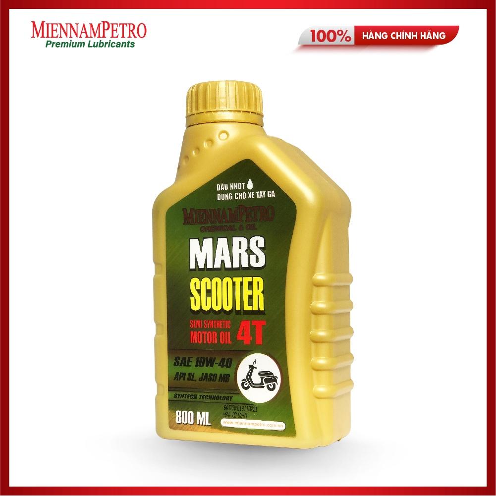 Dầu Nhớt MiennamPetro Mars Scooter 4T 10W-40 API SL JASO MB 800ml Bảo Vệ Liên Tục Động Cơ Xe Máy Tay Ga 4 Thì