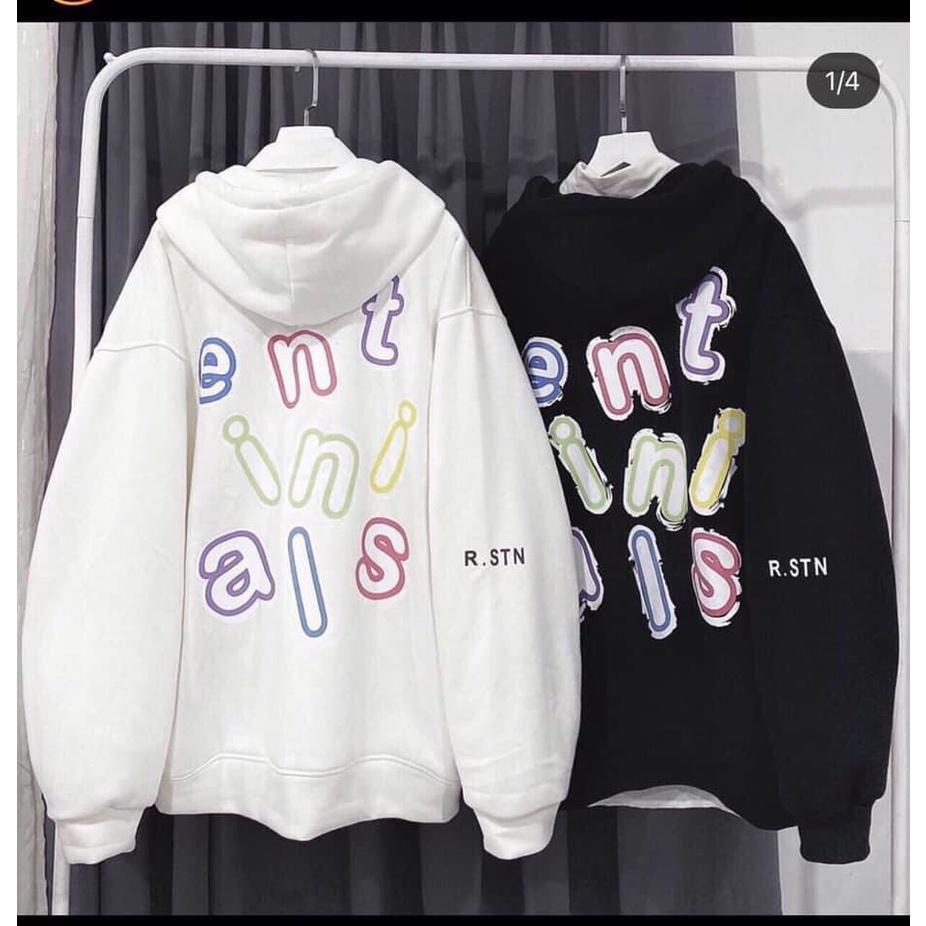 Hình ảnh Áo Khoác Nữ Unisex Hoodie Nỉ ENTINIAIS Kéo Khóa Nhiều Màu Form Rộng Ulzzang