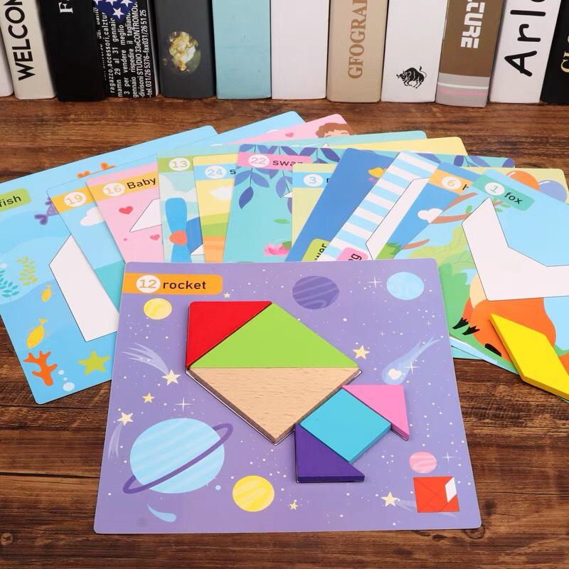 Tangram có tranh ghép hình sáng tạo cho bé