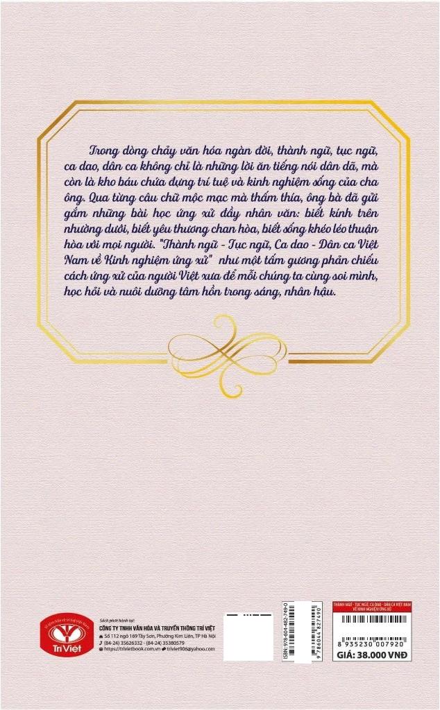 Sách - Thành Ngữ-Tục Ngữ-Ca Dao-Dân Ca Việt Nam - Về Kinh Nghiệm Ứng Xử
