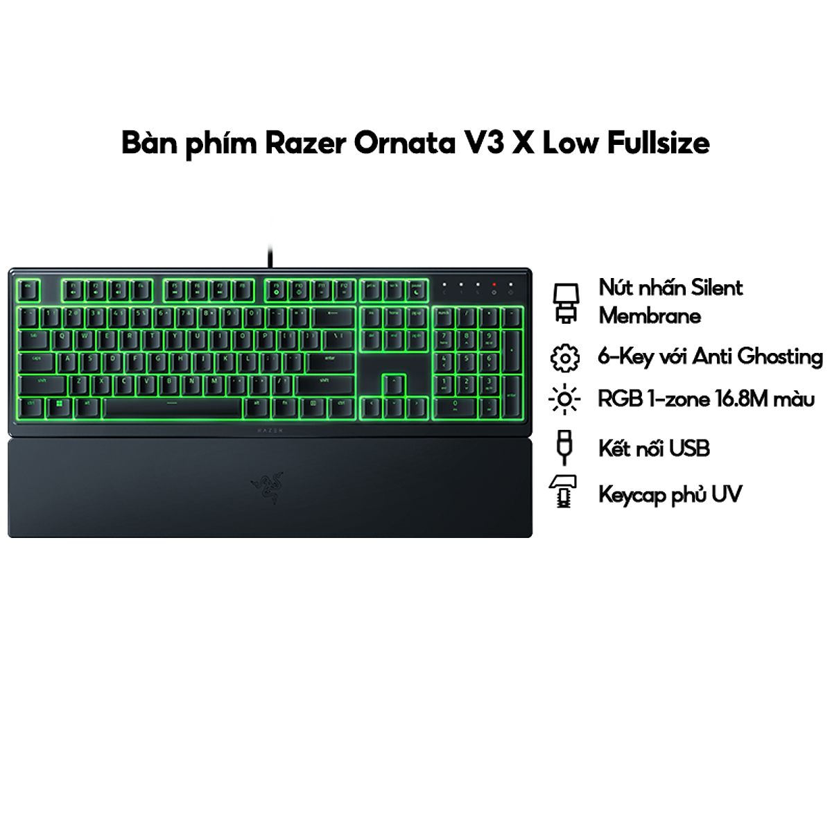 Bàn phím Razer Ornata V3 X Low profile [Mới, hàng chính hãng]