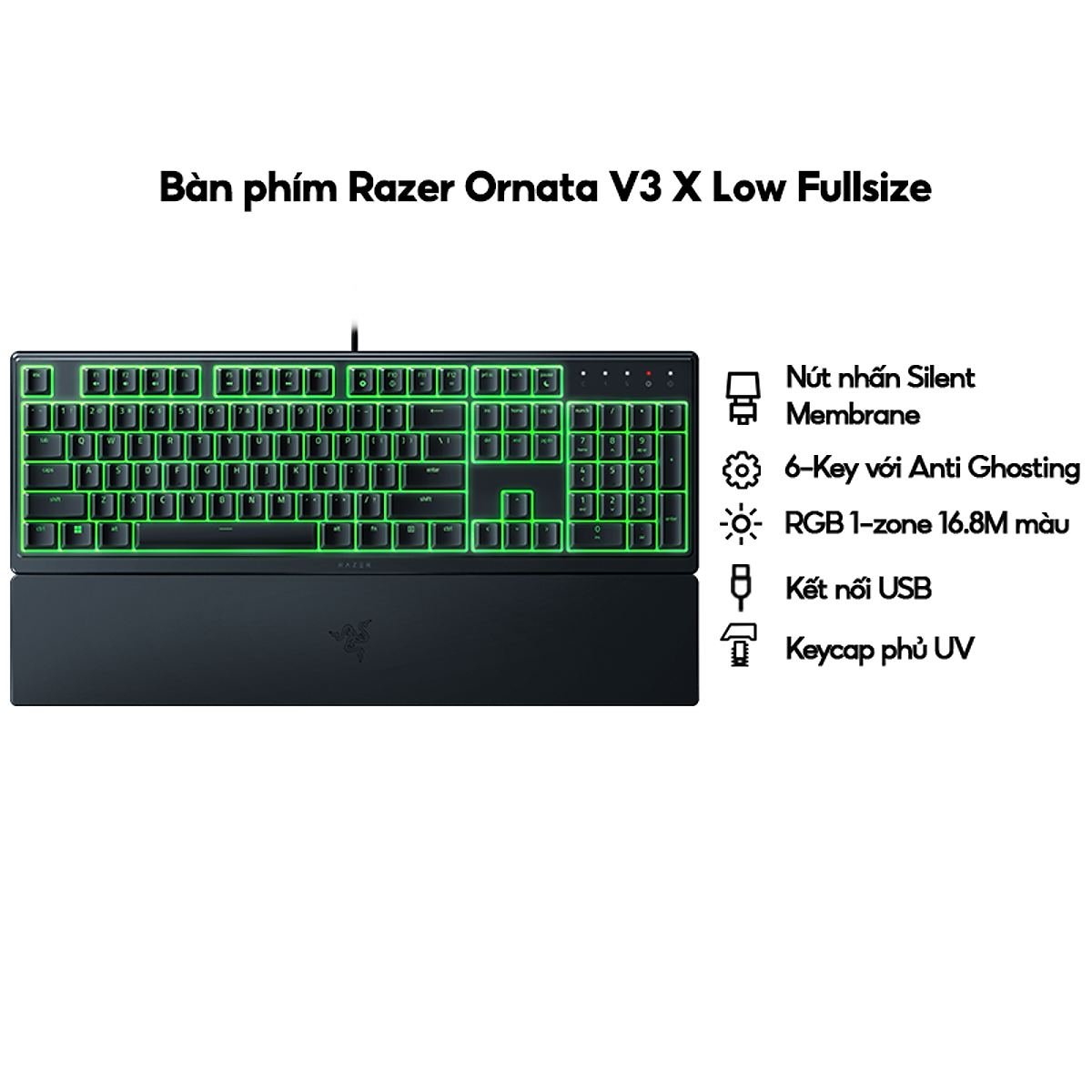 Bàn phím Razer Ornata V3 X-Low Profile Gaming Keyboard_Mới, hàng chính hãng