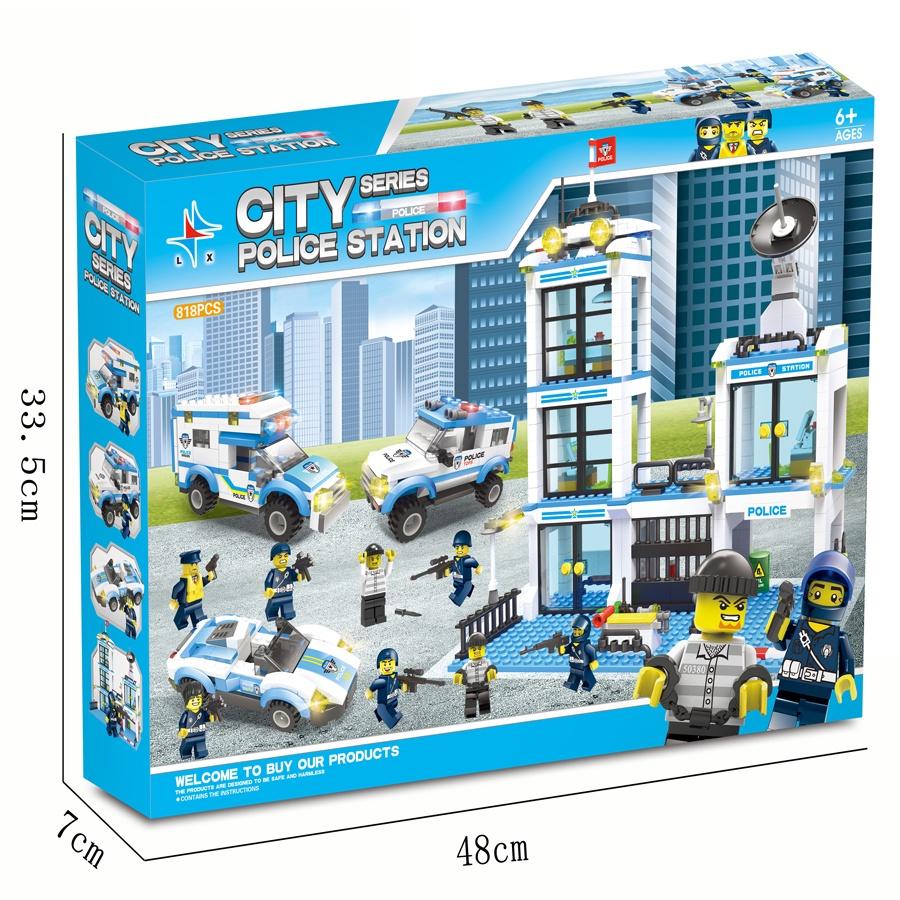 Lắp Ráp, Ghép Hình Trụ Sở Cảnh Sát POLICE CITY Và Các Loại Xe Cảnh Sát 818 Miếng Ghép A326