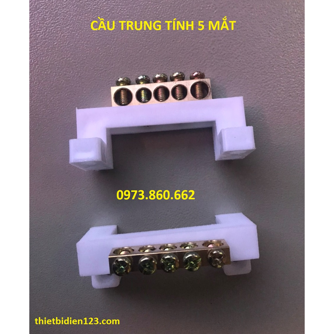 Cầu đấu trung tính 5 mắt, 7 mắt , 10 mắt, 20 mắt có đế nhựa - Cầu mát cao cấp