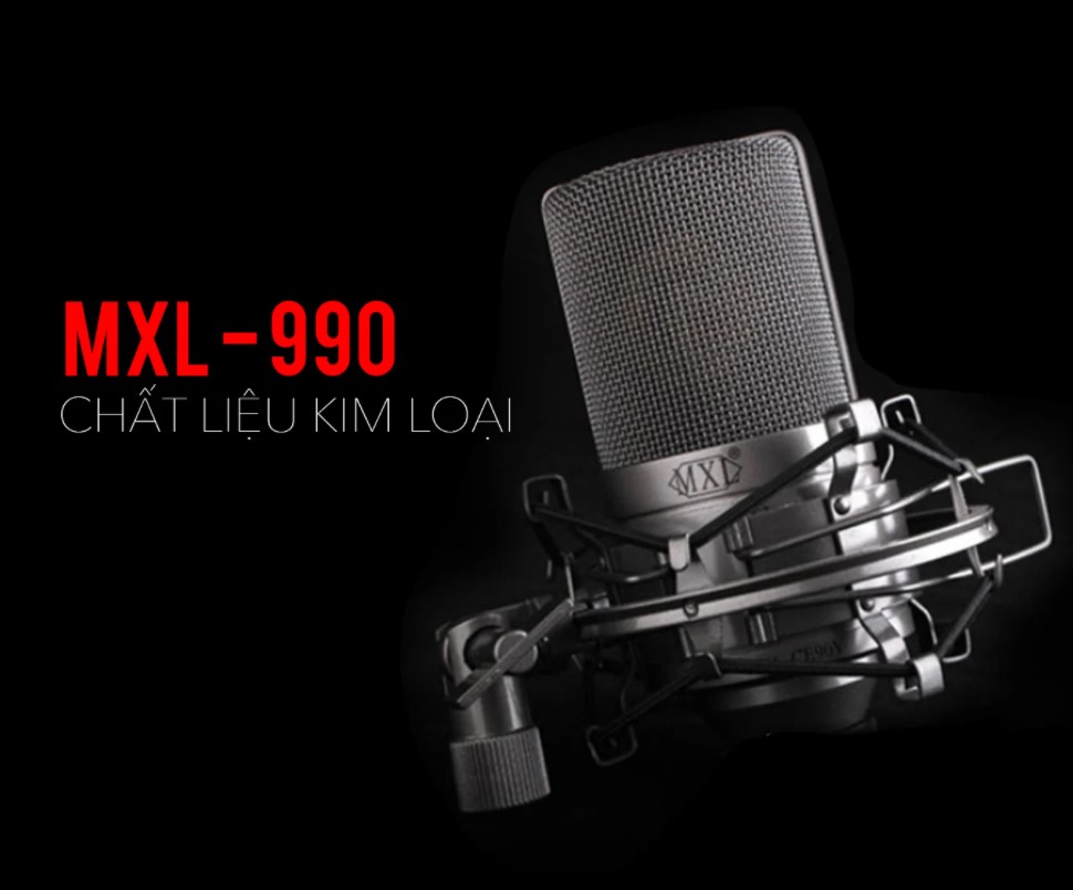 Micro thu âm cao cấp MXL 990 - Condenser Microphone - Micro thu âm chuyên nghiệp cho phòng thu, livestream, karaoke online - Hàng chính hãng