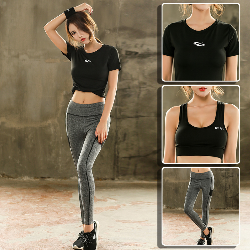 Set Bộ 3  đồ quần Legging áo thun thể thao nữ và áo ngắn ( Đồ Tập Gym, Yoga, Aerobic )