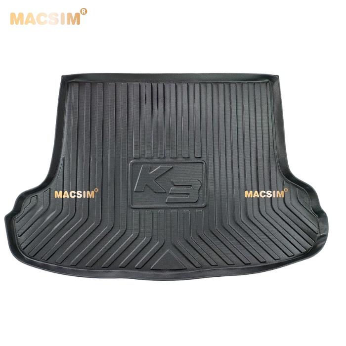 Thảm lót cốp xe ô tô Kia K3 2013- 2017 nhãn hiệu Macsim chất liệu TPV cao cấp màu đen