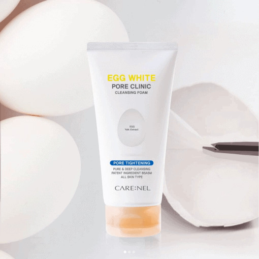 Combo Phấn Nền Nén Trang Điểm Carenel MOTD Shine Pact SPF50+/PA++ &amp; Sữa Rửa Mặt Trứng Gà Da Mụn, Nhạy Cảm Carenel Egg White Pore Clinic Cleansing Foam