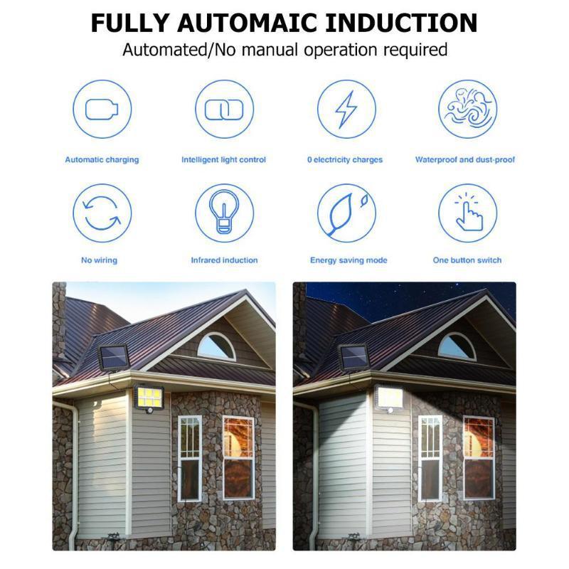 100/128/150/160COB Solar Light Outdoor waterproof Expansion Motion Sensor with 5 meter extend wire