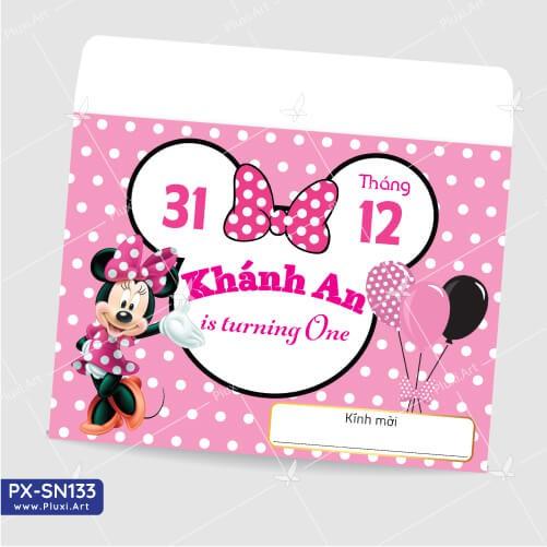Thiệp thôi nôi – sinh nhật Pluxi bé Gái tuổi Chuột PX_SN133