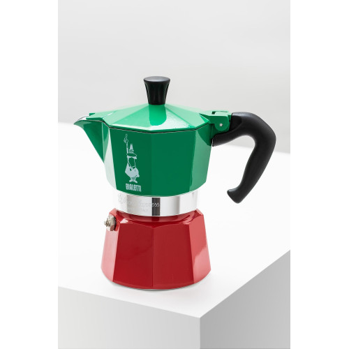 Ấm cà phê Ý Bialetti Moka Express phiên bản màu cờ Ý 3 cup | made in Italy