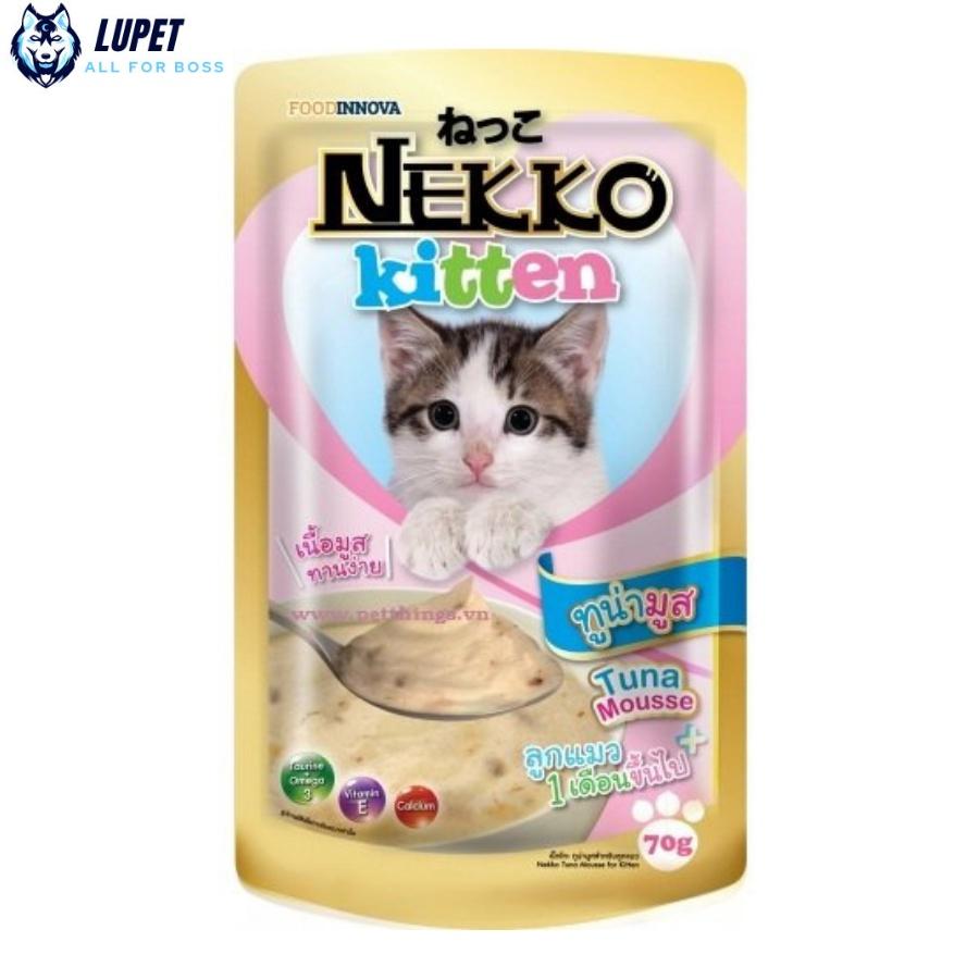 Combo 10 gói pate mèo con Nekko Kitten 70g các vị