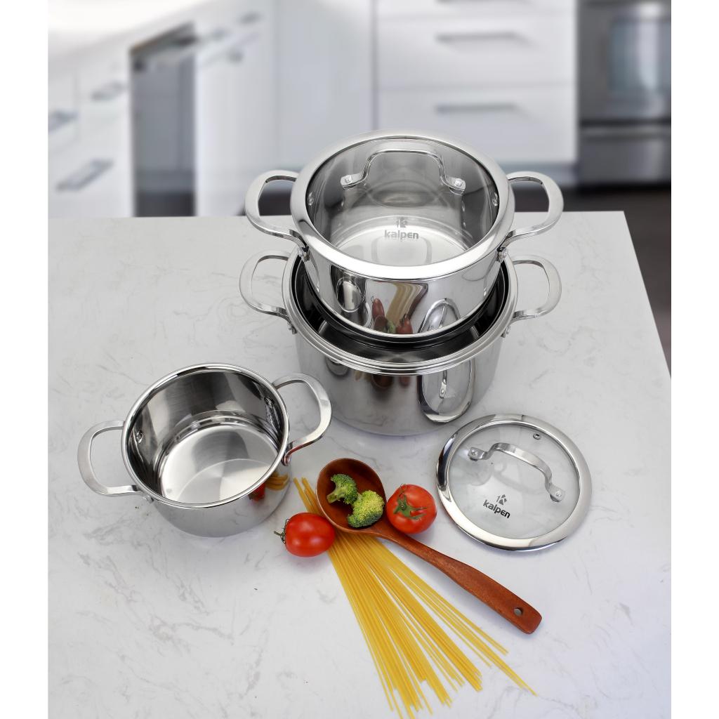 Bộ Nồi INOX 304 Cao Cấp 3 Lớp Liền Khối Kazler KZ1 Size 16-20-24cm Hàng Chính Hãng KALPEN-GIA DỤNG ĐỨC
