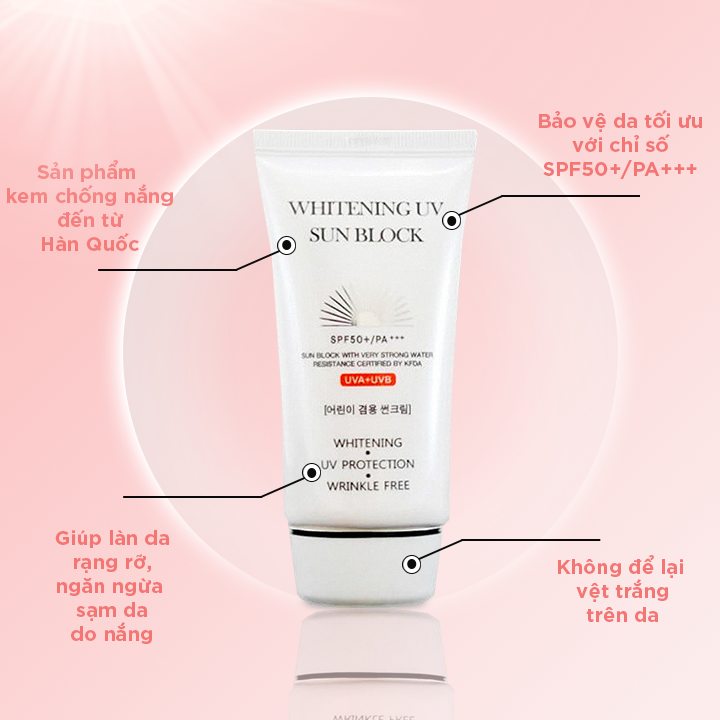 Kem chống nắng trắng da Jigott  Whitening UV Sun Block tuýp/70ml