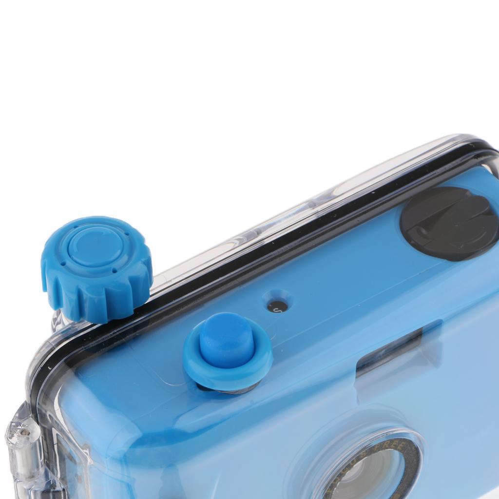 16FT Waterproof 35mm Film Camera with Case for Scuba Diving, Snorkeling Blue