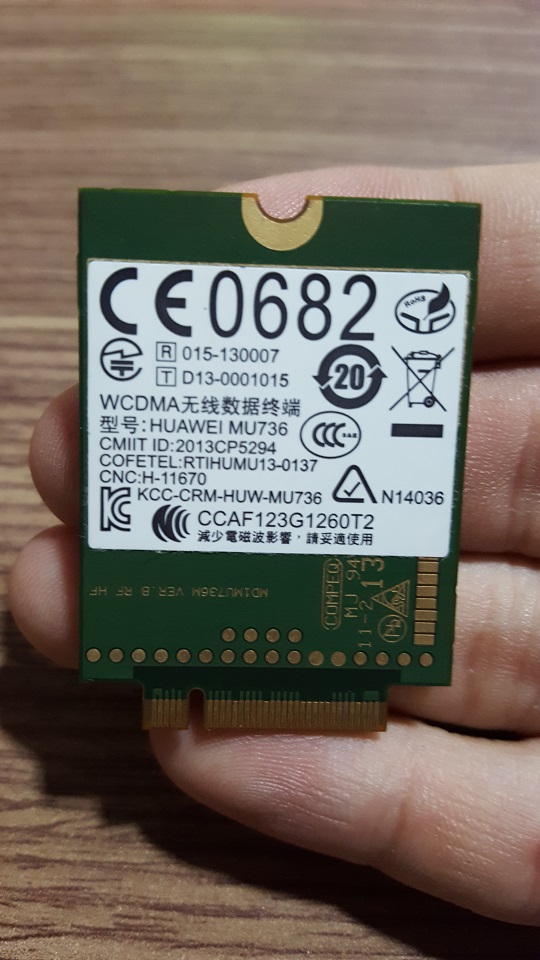 Card WWAN 3G HP Huawei Model MU736 dùng cho laptop 820 G1,840 G1, 850 G1,Folio 9480M - Hàng nhập khẩu