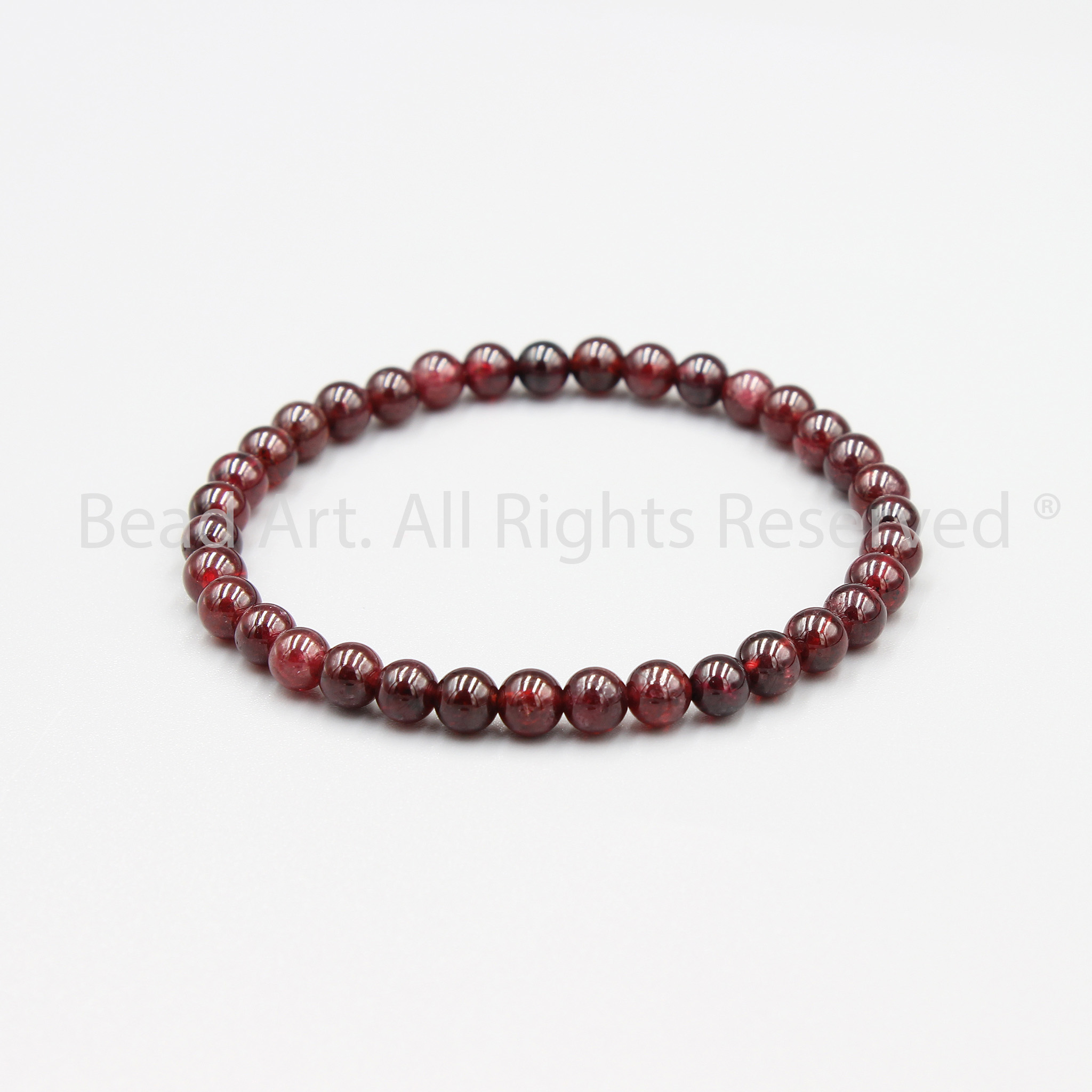 Vòng Tay 3.6-4MM Đá Garnet, Hồng Ngọc Lựu Tự Nhiên, Hoả, Thổ, Vòng Tay Phong Thuỷ, Chuỗi Hạt - Bead Art