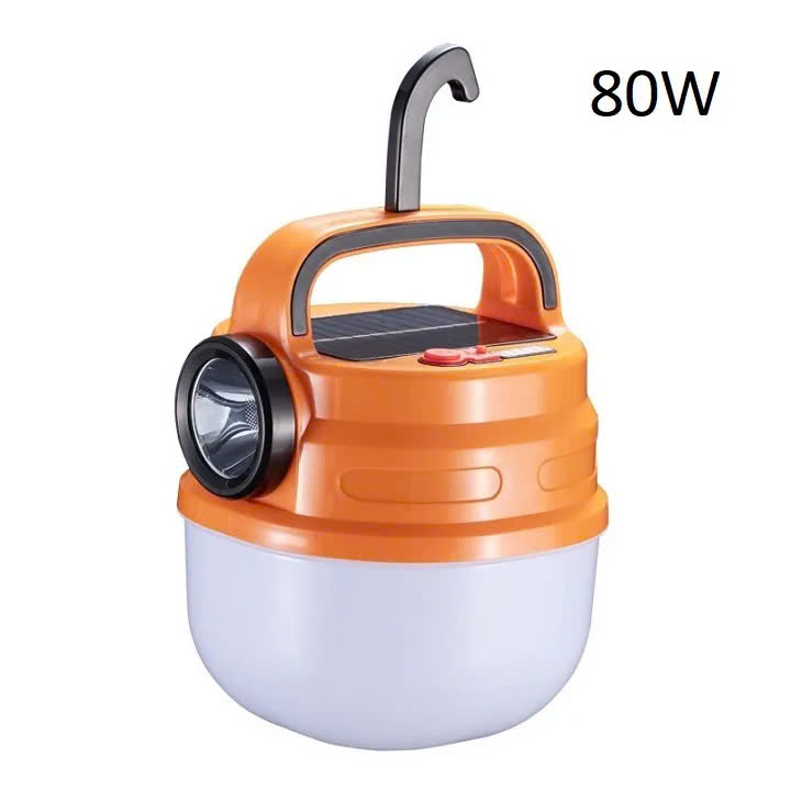 Bóng Đèn Tích Điện Hb-V80 80W Siêu Sáng Có Móc Treo Tiện Lợi Tích Hợp Đèn Pin Có Sạc Năng Lượng Mặt Trời