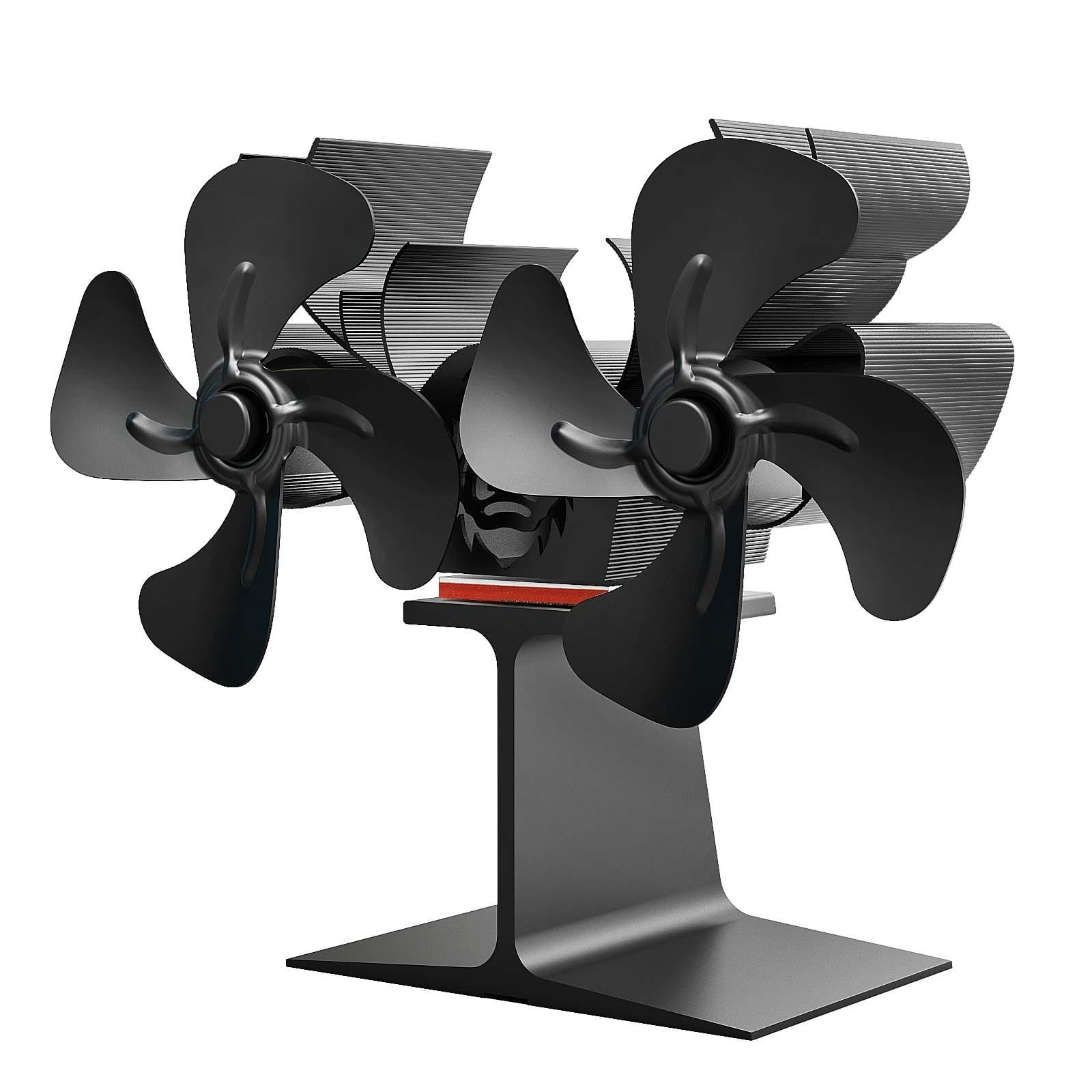 Double Headed Powered Fan 8 Blade 20x9x17cm Multifunctional Eco Friendly Aluminum Burner Fan