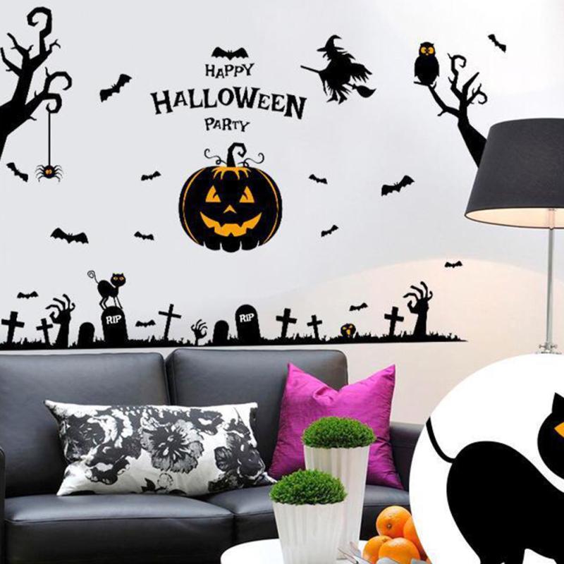 Decal , sticker dán kính dán tường trang trí Halloween