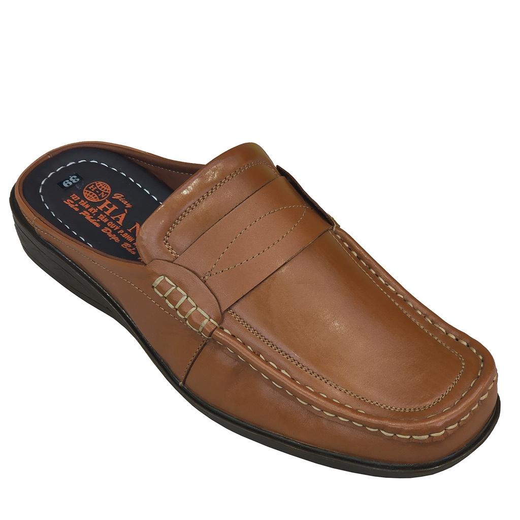 Dép Bít Mũi Nam Da Bò Thật TiTi ĐÔ Cao Cấp GSB2090d