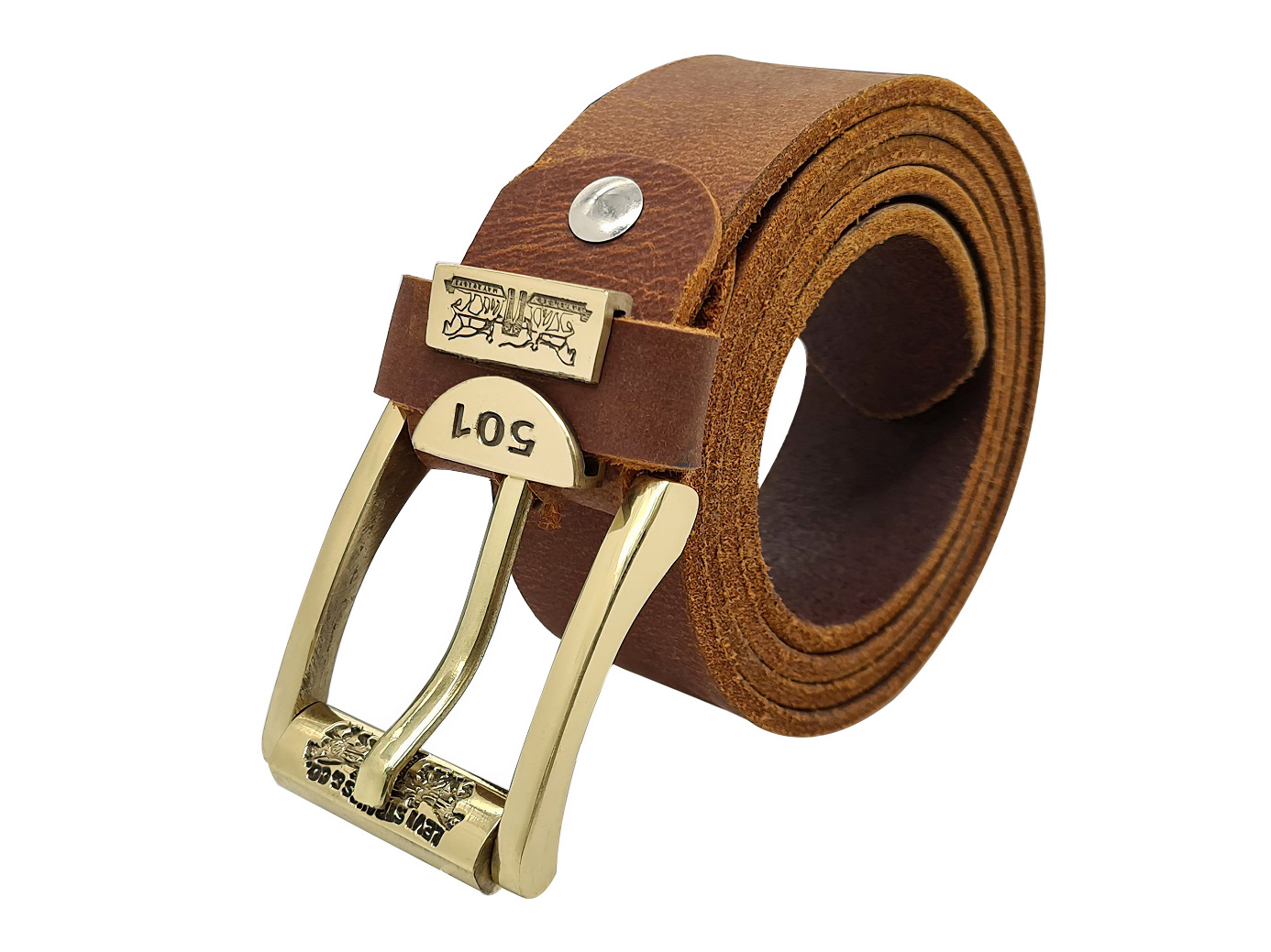 Thắt lưng nam da bò sáp DHM-038 | Mặt khoá kim đầu đồng nguyên khối xoay 360 | Bảo hành 12 tháng