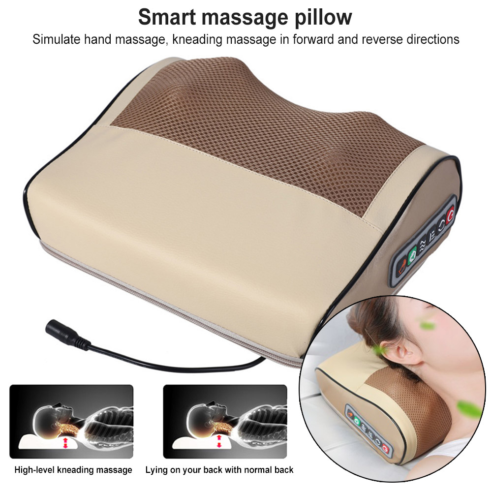 Gối Massage Đa Năng Hồng Ngoại SK001.1 - Máy Mát xa Toàn Thân Nhiệt Hồng Ngoại - Chuyên Sâu Cho Cổ, Vai Gáy, Lưng Dưới, Đùi, Chân - Sử Dụng Tại Nhà, Văn Phòng, Trên Ô Tô (Kèm Adepter)