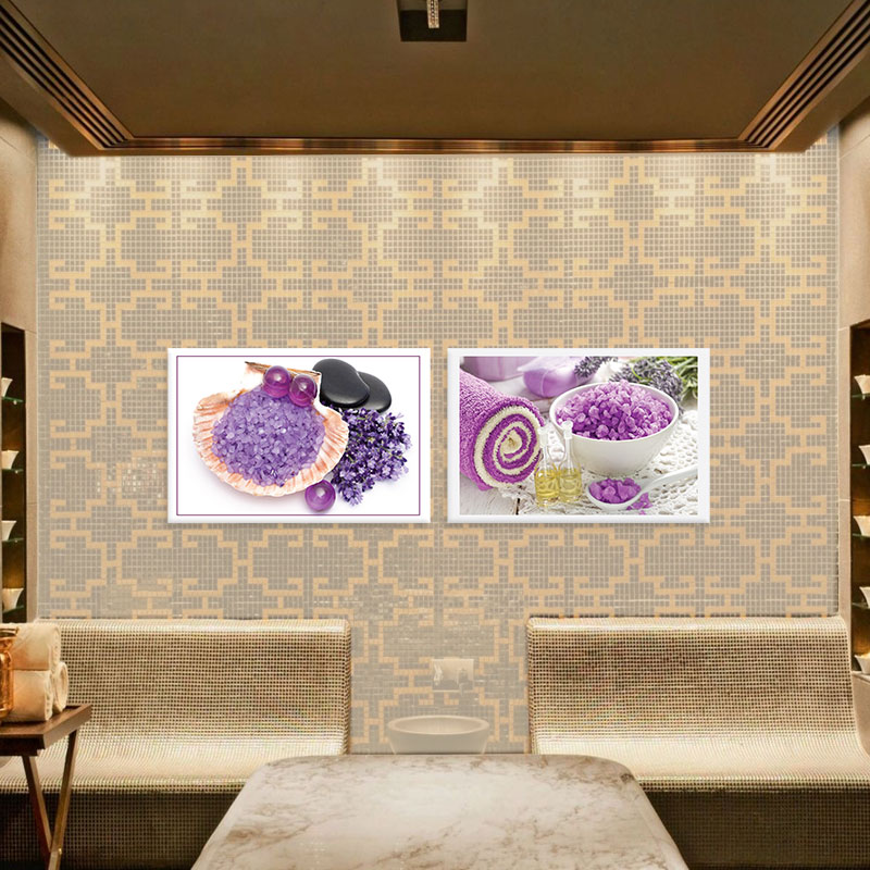 Bộ 2 tranh spa Muối ngân oải hương | Tranh treo tường spa W2019