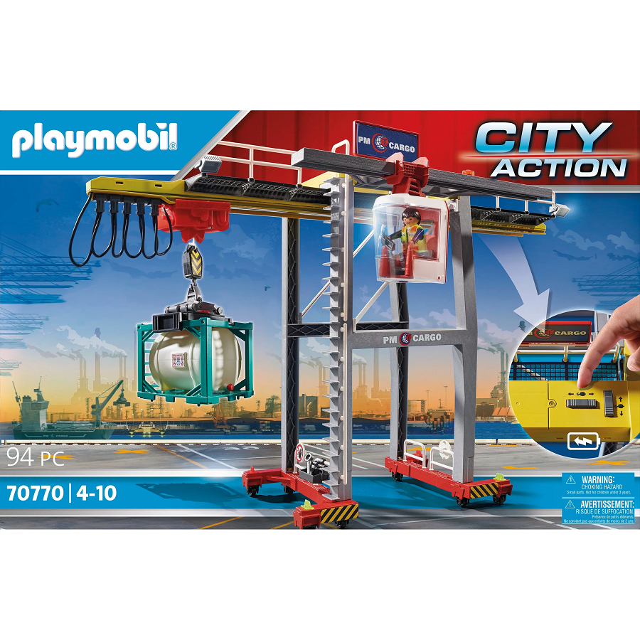 Đồ chơi mô hình Playmobil Cần cẩu nâng hạ hàng và container 94 pcs