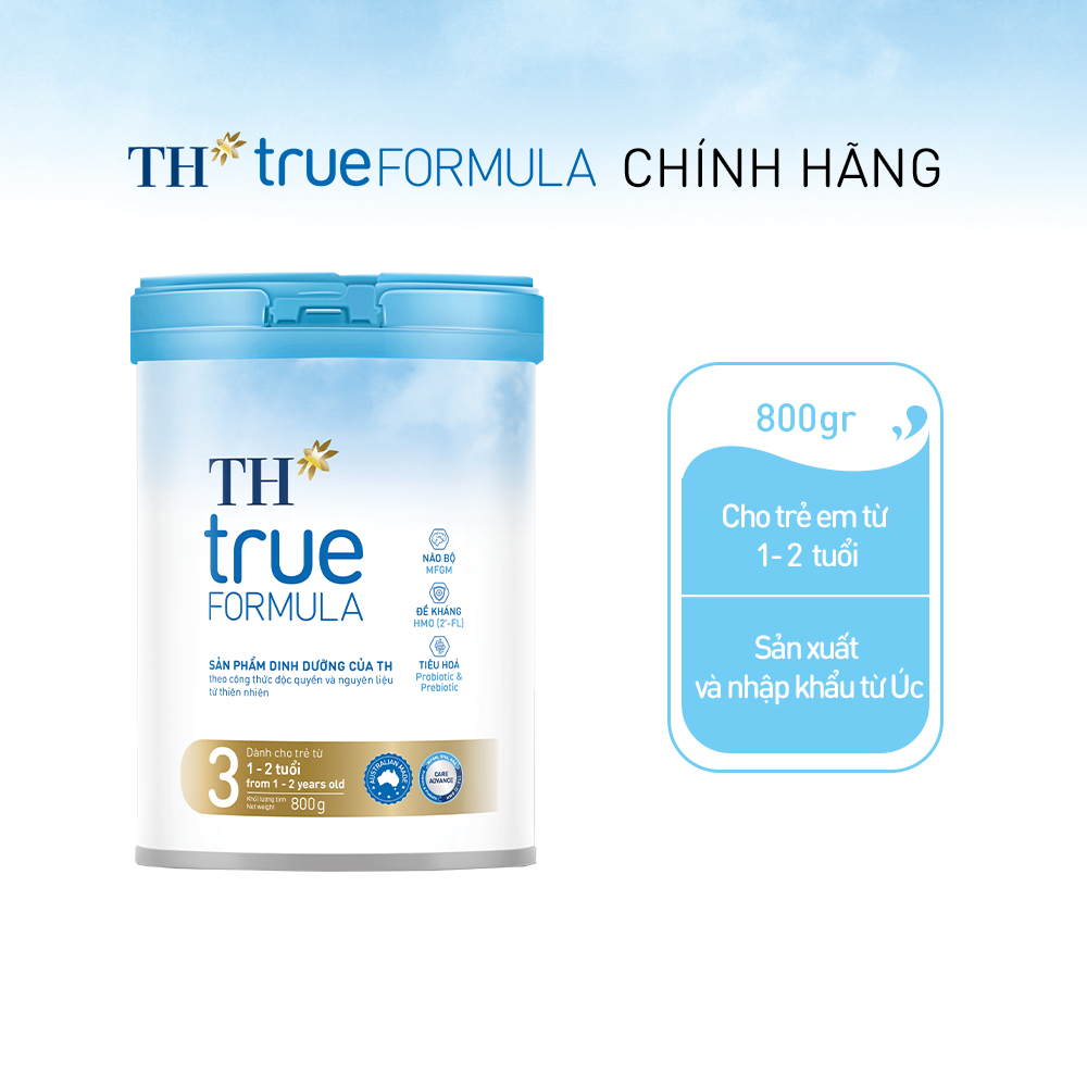 Sản phẩm dinh dưỡng công thức cho trẻ từ 1 đến 2 tuổi TH True Formula 3 800g