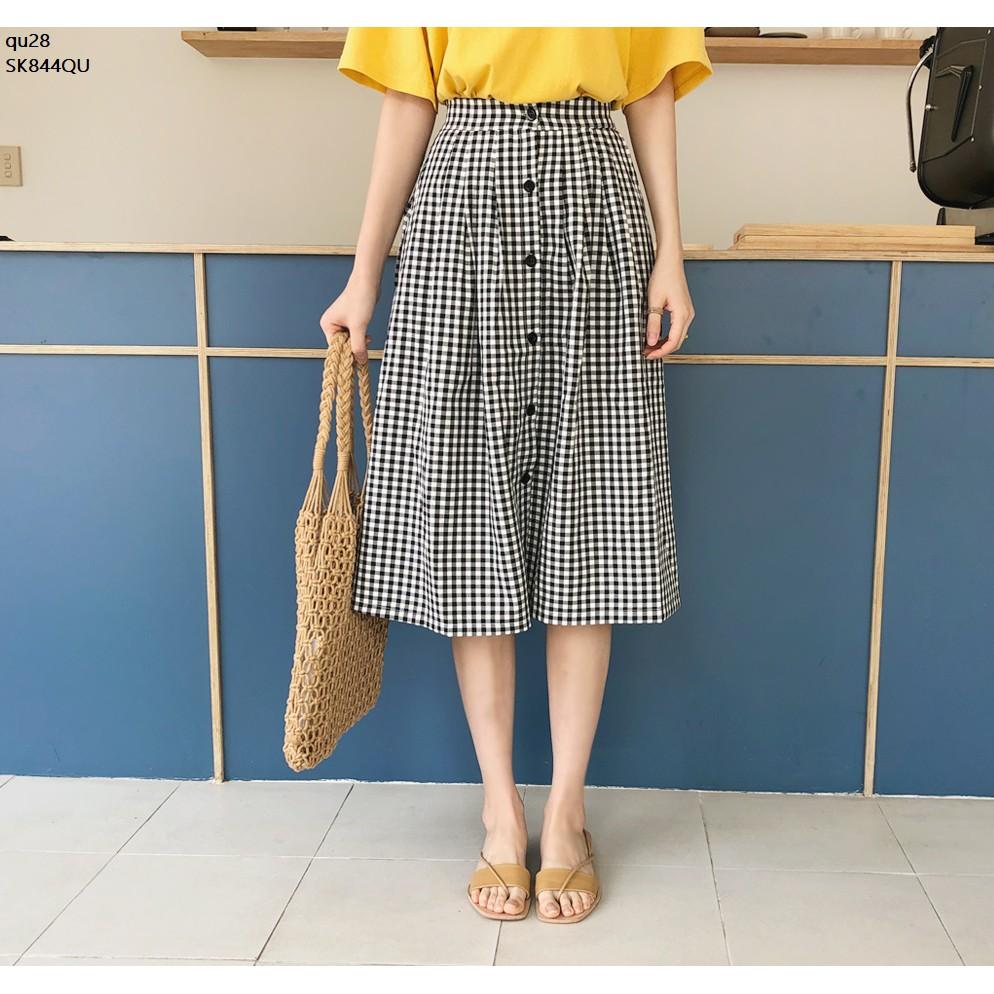 SK756 CHÂN VÁY CARO XÒE THIẾT KẾ