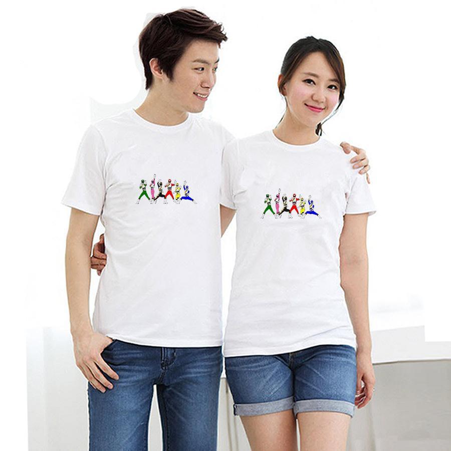 Áo thun cặp đôi in hình 5 anh em siêu nhân form rộng phong cách hàn quốc