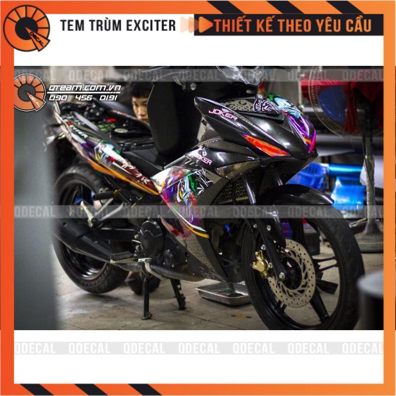 Tem trùm dành cho xe Exciter 150 Joker đen cá tính decal 3 lớp